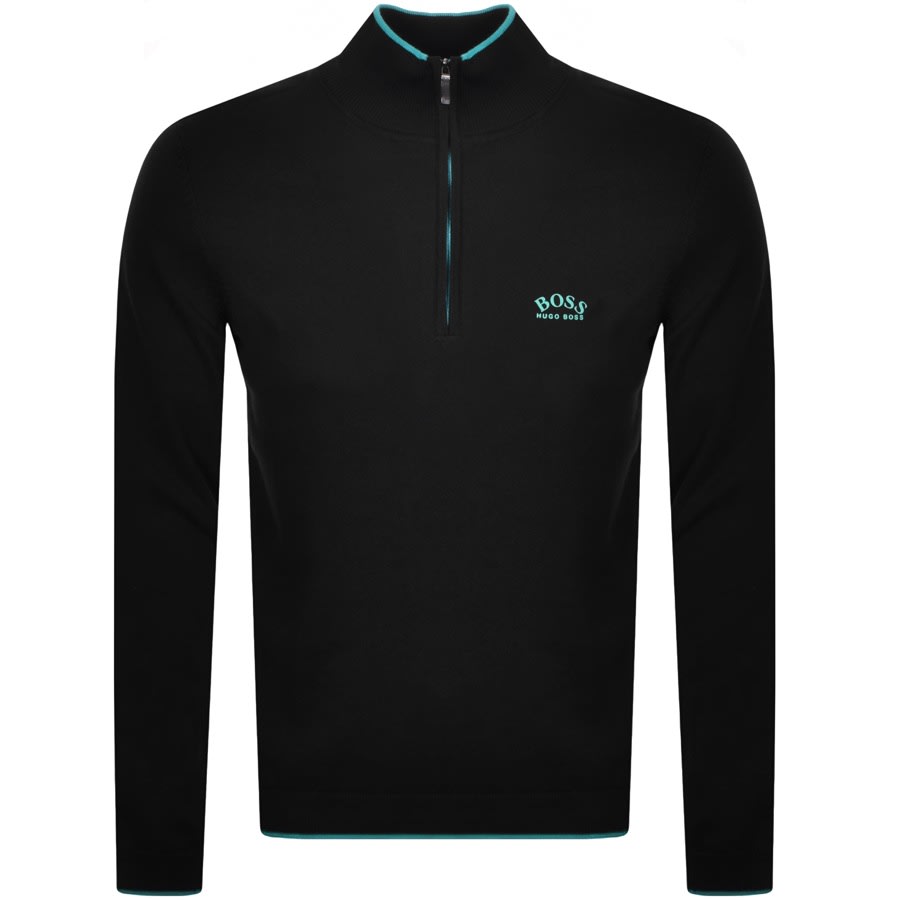 Alternative Image for ProductBOSS Ziston Half Zip Knitted Jumper Black1